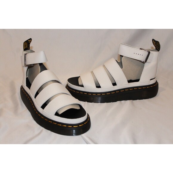 Dr. Martens Clarissa II Quad White Milled Nappa Leather Gladiator Sandals 10 NIB - Picture 4 of 6